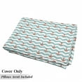 thumbnail image 5 of Anchor Floor Pillow Lounger Cover, Simple Pattern Anchor Stripe Art Welcoming Wavy Water Tiled Surface, Nap Mat Printed Fabric Case for 5 Pillows, 88" x 27", Turquoise Red, by Ambesonne, 5 of 5