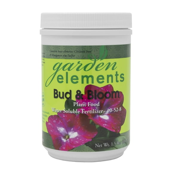 Garden Elements Bud and Bloom Water-Soluble Plant Food 10-52-8, Promotes Bigger Blooms & Strong Roots, 1.5 lb