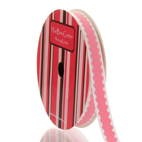 3/8" Pink Scallop Grosgrain Ribbon 10 Yard