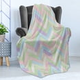 thumbnail image 4 of Pastel Soft Flannel Fleece Blanket, Soft Colored Realistic Parquet Wooden Floor Pattern Herringbone Country Home Print, Cozy Plush for Indoor and Outdoor Use, 60" x 80", Multicolor, by Ambesonne, 4 of 5
