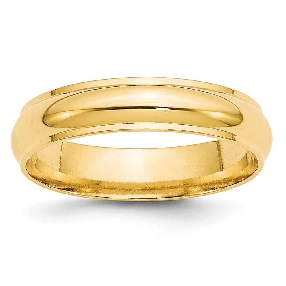 14K Yellow Gold mens and womens plain wedding bands 2.5mm half round edge 