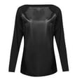 thumbnail image 3 of 2026 ! asdoklhq Womens Plus Size Tops,Womens Leather Long Sleeve Sweatshirt T-Shirt Casual Loose Blouse Tops, 3 of 5