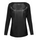 thumbnail image 3 of Pntutb Mujer Sexy Cuero Manga Larga Sudadera Camiseta Casual Blusa Suelta tops Pntutb Pntutb-1530, 3 of 5