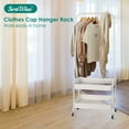 thumbnail image 2 of Portable Clothes Hanging Rack for Hanging Clothes, Rolling Garment Rack with Lockable Wheels & 2-Tier Storage Baskets, 2 of 8
