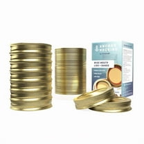 Wide Mouth Gold Canning Jar Lids & Bands 12 Count
