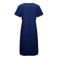 thumbnail image 5 of Zorckvet Dresses for Women Short Sleeve Loose Long Casual with Pockets V Neck Button Down Womens Dress Trendy, 5 of 5