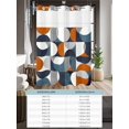 thumbnail image 6 of No Hook Contemporary Orange, Shower Curtain with Snap in Liner Set, Middle Century Abstract Geomrtry Waterproof Fabric Bathroom Curtains with See Through Top Window, Hotel Style Modern 66 x 72 Inch, 6 of 7