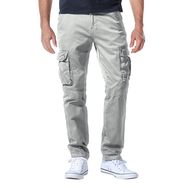 Matchstick Men's Cotton Drill Utility Work Cargo Pants Straight Fit for