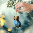 thumbnail image 4 of Luoshdecor Christmas Dachshund Ornament,Acrylic Fun Hoodie Dog Hanging Crafts for Xmas Tree Decorations 3.15 in, 4 of 6