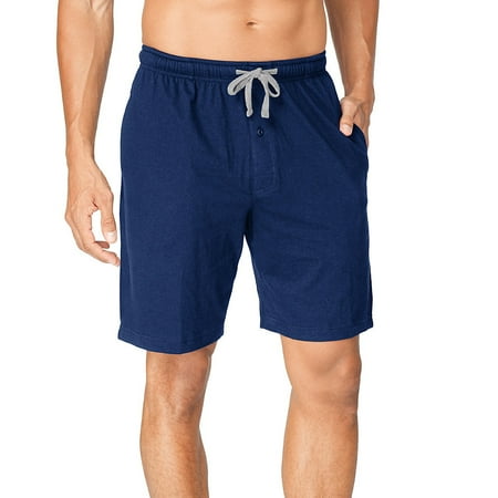 Hanes Men's and Big Men's 100% Cotton ComfortSoft Jersey Knit Sleep Shorts, 2-Pack