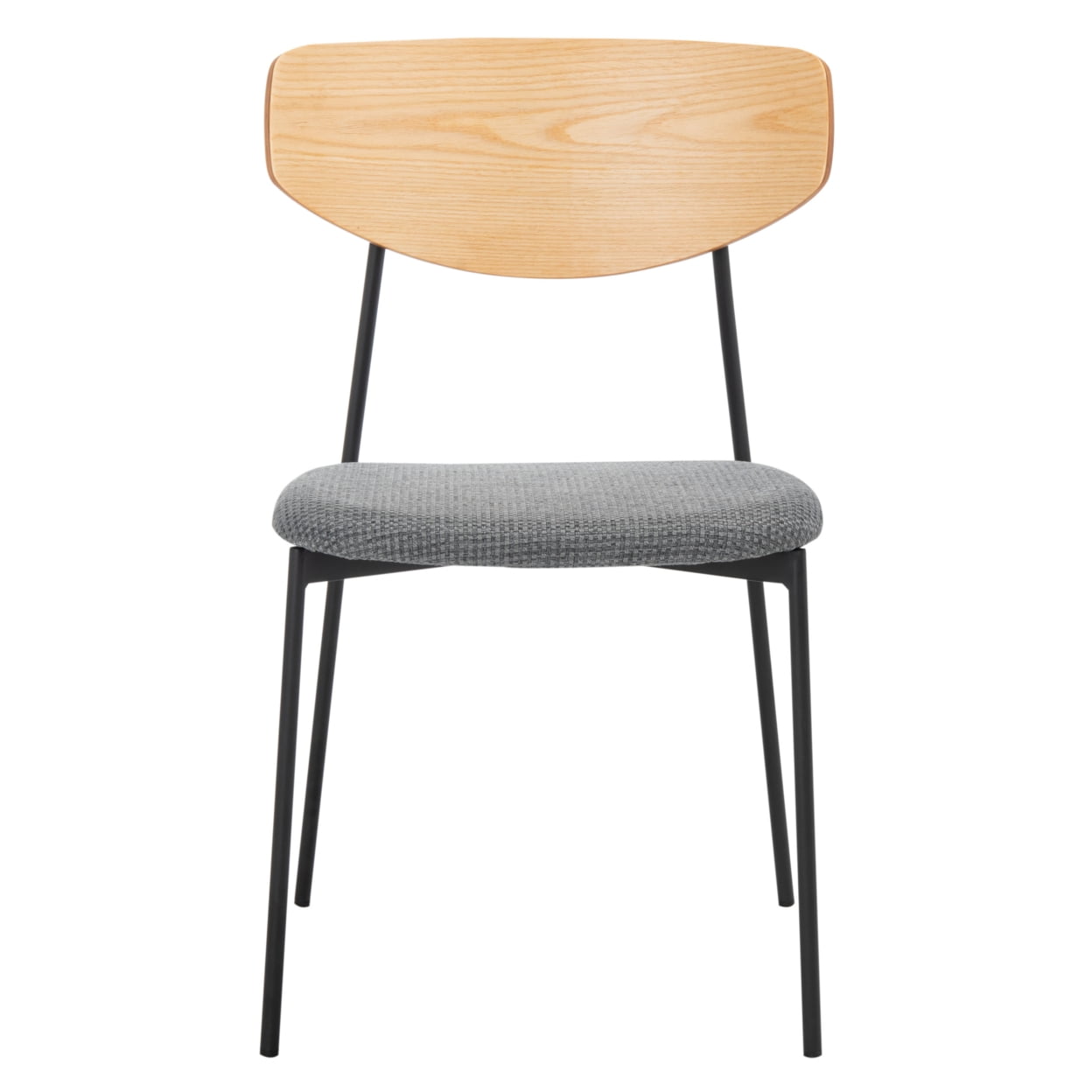 SAFAVIEH Ryker Modern Style Dining Chair, Oak/Grey, Set of 2 (20 in. W x 18.8 in. D x 32.5 in. H)