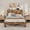 Brown, variant on King-Size Wooden Bed, Double-Layer Headboard with Storage, LED Lighting, Built-in Charging Station, Under-Bed Storage, Silent Operation, No Box Spring Required ,Gray