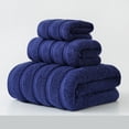thumbnail image 4 of Toalla De Baño Toallas de baño de 3 piezas,de fibra superfina,suaves y absorbentes,ideales para el baño o spa (azul oscuro). Rkxzt, 4 of 9