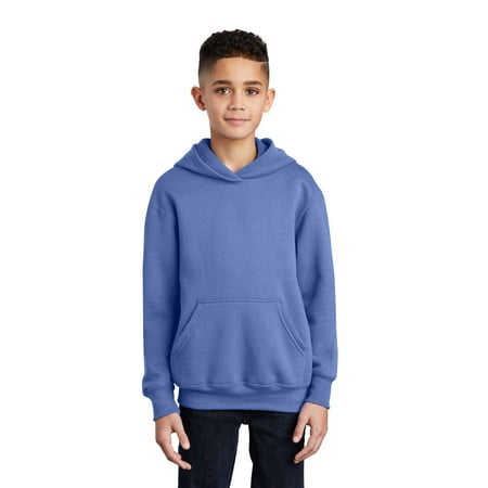 Port & Company Youth Core Fleece Pullover Hooded Sweatshirt-L (Carolina Blue)