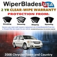 thumbnail image 2 of 2008 Chrysler Town and Country Beam Wiper Blades Wipers w/2yr Warranty (Set of 3) w/Rear Wiper (WiperBladesUSA), 2 of 5