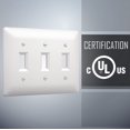 thumbnail image 4 of Tapa para placa de pared TayMac 4440W pintable para triple interruptor, 4 of 7