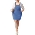 thumbnail image 1 of Agnes Orinda Robe à Bretelles Décontractée en Denim pour Femme Grande Taille à Bretelles Ajustables 5X Bleu Pâle, 1 of 8