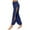 Dark Blue, variant on Bigersell Women Casual Pants Full Length Pants Women Casual Solid Hollow Elastic Waist Workout Sports Wide Leg Pants Trousers High Waist Denim Pant