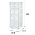 thumbnail image 3 of Sterilite Plastic 5 Drawer Tower White Set of 2, 3 of 6