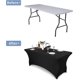thumbnail image 5 of Funda para muebles de patio, cubierta de mesa de spandex elástica de 4 pies para mesas plegables, mantel ajustable rectangular sin arrugas para fiesta, negro, 1 pieza, 5 of 5