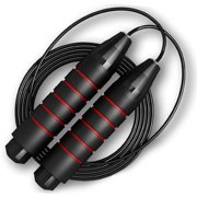 Pro Jump Rope Tangle-Free Ball Bearings Fast Rope Skipping Adjustable Anti-Skid Handle  Black
