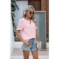 thumbnail image 2 of Womens Fashion Tops Cute Puff Sleeve Blouses for Women Dressy Casual Spring Summer Clothes Outfits for 2025 Pink XXL, 2 of 8