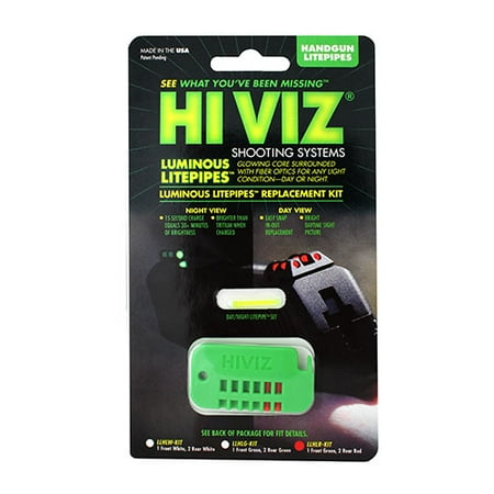Rplmnt Kit - HIVIZ Sight Systems L Luminous LitePipe Rplcmnt Kit Front and Rear, Red