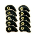 thumbnail image 1 of 10Pcs PU Leather Golf Iron Headcover Golf Club Head Cover Embroidery Number Anti Black, 1 of 8