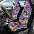 thumbnail image 2 of ZIATUBLE Butterfly Tie-Dye Car Seat Covers High Back Auto Interior Accessory for Women 2 Packs Stylish Covers Front Seats Only Vehicle Seat Protector Universal Fit Most Vehicle Sedan Truck Van, 2 of 7