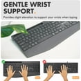 thumbnail image 6 of X9 Quiet Wireless Keyboard and Mouse Combo (Bluetooth + 2.4GHz) with Wrist Rest, Phone Holder, Silent, Multi-Device, Full-Size Ergonomic Keyboard Mouse Wireless Combo for Phone, Computer, Laptop, Mac, 6 of 9