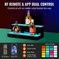 thumbnail image 4 of Ageszoe 2-Step Liquor Shelf with Adjustable LED Color Lighting,20"Wine Bottle Display Shelf for Livingroom, 4 of 9