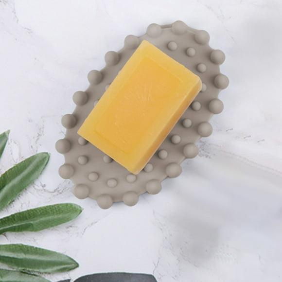 Todaioua Porte-Savon en Silicone Incliné Support de Savon Égouttoir pour Douche Salle de Bain Évier de Cuisine Antidérapant Plateau Économiseur de Savon Nettoyage Facile Support de Savon Drainage de l'Eau Garde le Savon Sec Design Compact