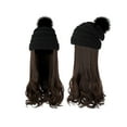 thumbnail image 3 of UTOURS Fashion Long Curly Hair Hat Wig One Knit Hat Wool Curl Corn Perm Curl, 3 of 3