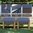 thumbnail image 4 of Gymojoy 2-Piece Brown Wicker Outdoor Ottoman Patio Rattan Footrest Seat Steel Frame Foostool with Removable Blue Cushions, 4 of 7