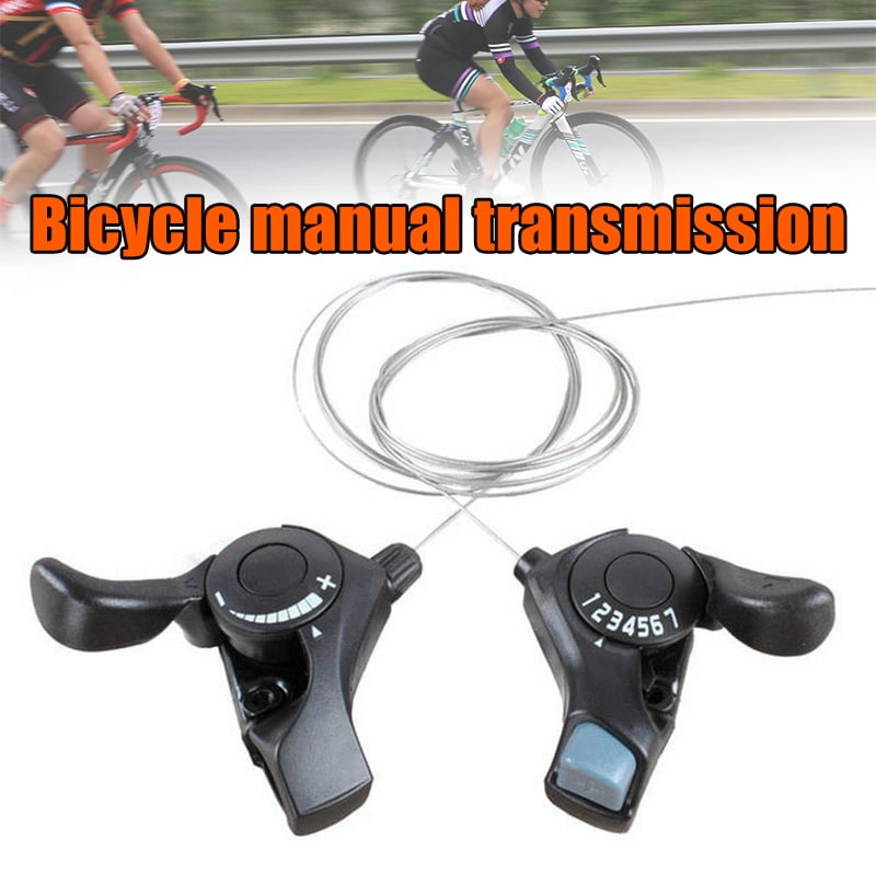 Bicycle Transmission 1 Pair 3x6/7 Speed MTB Bike Thumb Gear Shifter Top Mount Shifters with Inner Cable for 22.2mm Diameter Handlebar Durable Color : Bike Thumb Shifters, Ships from : China