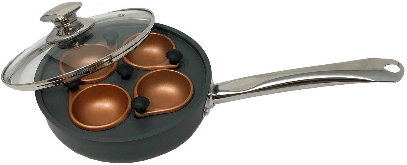 2 in 1 Frying Pan & Egg Poacher Makes Omelettes, Poached, Hard or Soft Eggs Oven Safe Up to