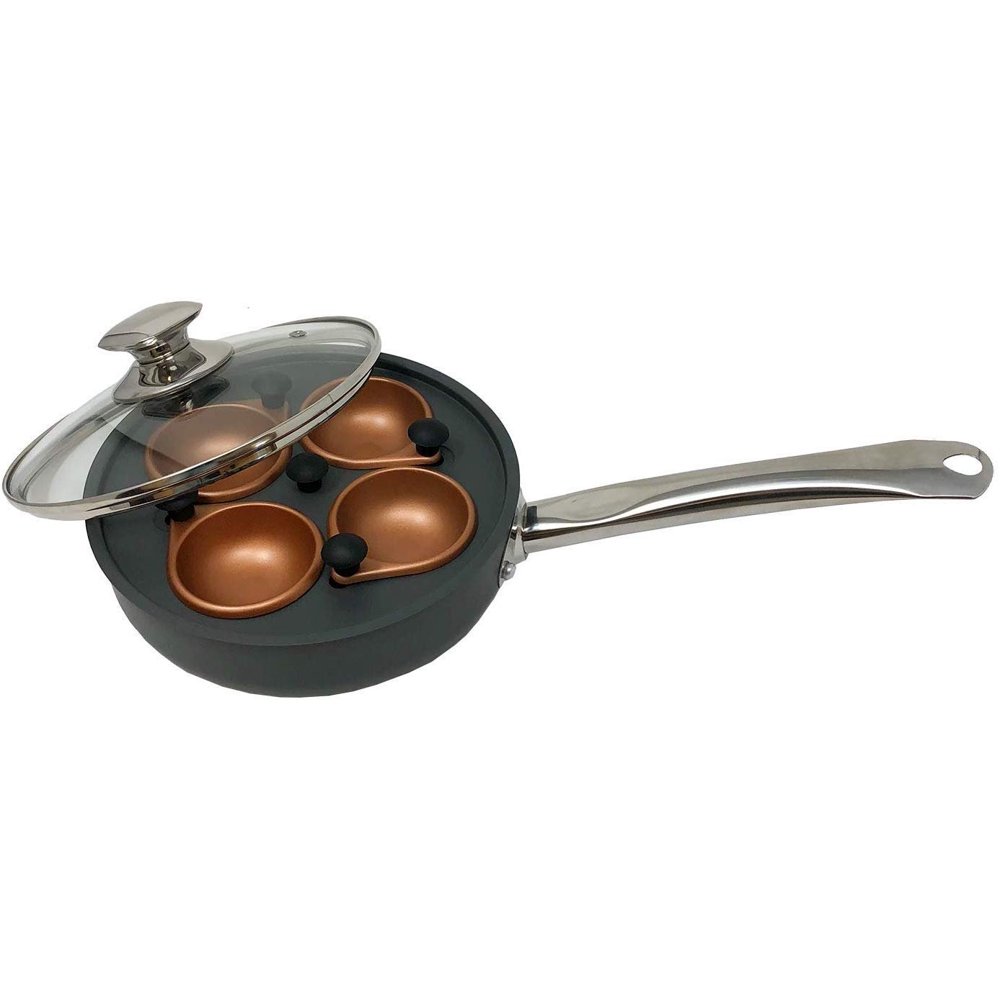 2 in 1 Frying Pan & Egg Poacher Makes Omelettes, Poached, Hard or Soft Eggs Oven Safe Up to
