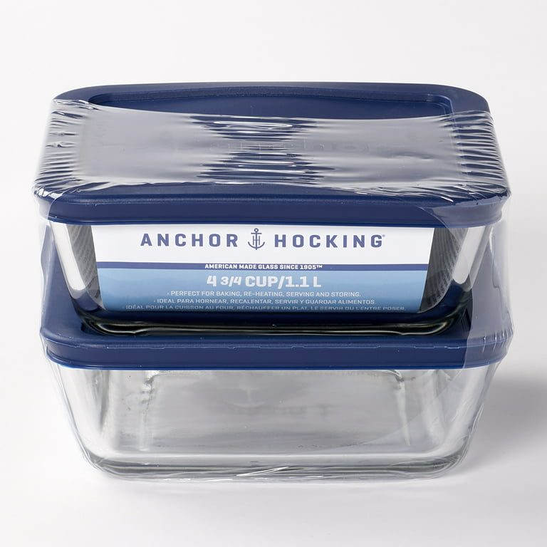 Kitchen Storage Rectangle w/ Blue Lid 4 3/4 cup - Anchor Hocking  FoodserviceAnchor Hocking Foodservice