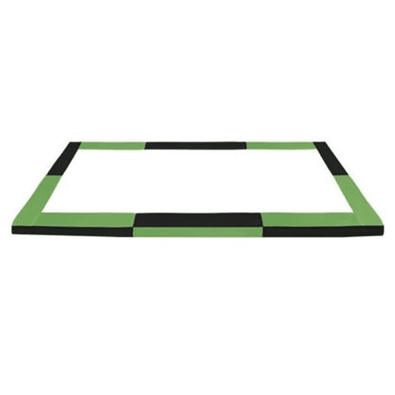 Rectangle 10x17 Trampoline Pad Fits Upper Bounce Black & Green - 12" Wide-Notched