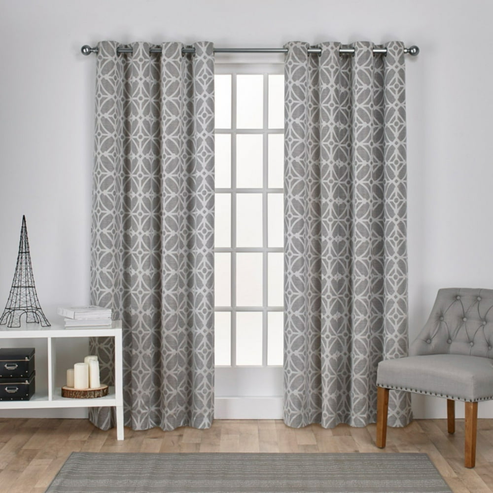 Exclusive Home Curtains 2 Pack Cressy Geometric Textured Linen Jacquard