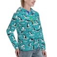 thumbnail image 6 of Lsque Penguins On The Ice In The Sea Pattern Casual Women's Hoodie,Hooded Sweatshirt with Kangaroo Pocket,Pullover Hoodie with Eye-catching Drawstrings-X-Large, 6 of 7