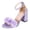 Purple, variant on Rokment Womens Lace Flower Dressy Sandals Bridal Tie Dye Trendy Casual Leather Open Toe Chunky Block High Heels Ankle Strap Summer Dress Shoes for Ladies Wedding Party Black Size 6