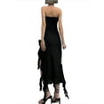 thumbnail image 3 of Qiylii Women Summer Backless Dress Strapless Ruffle Tassel Dress Sexy Tube Top Dress Bodycon High Split Club Party Dresses, 3 of 5