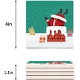 thumbnail image 3 of RYLABLUE Merry Christmas Santa Claus Set of 8 Coaster for Drinks, Absorbent Ceramic Stone Coasters Cup Mat with Cork Base for Home Kitchen Room Coffee Table Bar Decor, 3 of 4