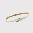 thumbnail image 4 of ITSAME Womens Leater Belt, Skinny Adjustable Pin Buckle Ladies Elegant Tight Belt White Free Size, 4 of 5