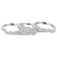 thumbnail image 3 of Pompeii3 1.25CT Trio Diamond Engagement Wedding Guard Ring Set 10K White Gold, 3 of 6