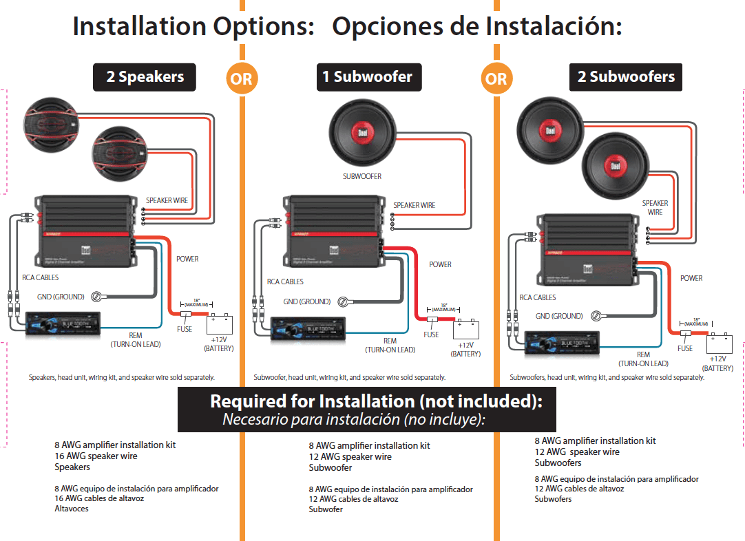 Dual Amp Wiring Diagram / How To Wire A 4 Channel Amp To 4 Speakers And