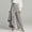 Gray, variant on Womens Linen Blend Wrap Pants with Asymmetric Hem Button Up High Waisted Wide Leg Pants Trendy Summer Wide Leg Trouser Blue L