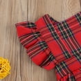 thumbnail image 4 of Nouveau-né Bébé Fille Body Plaid Papillon Manches Bow Bandeau, 4 of 5