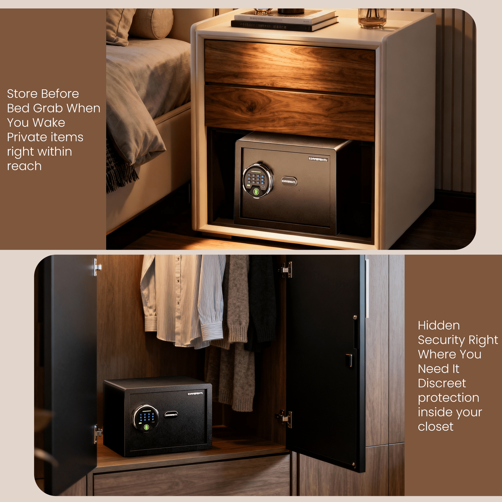 Smart Biometric Safe - (0.80 cu. ft.) Fingerprint Lock Box with Silent Mode, Backlit Keypad and LED Light,Caja Fuerte with Anti-Rust and Anti-Theft